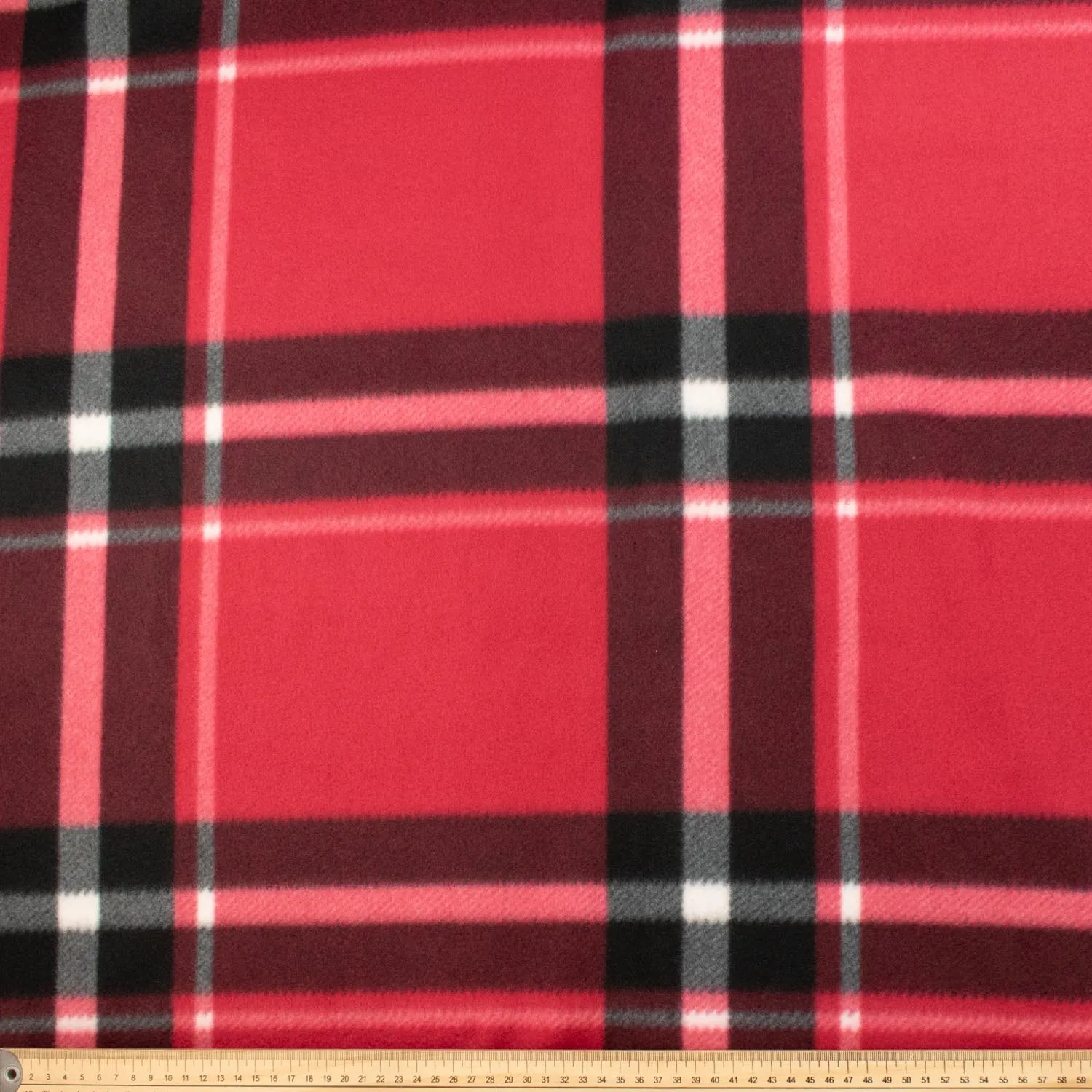 Red Plaid Printed Polar Fleece Design 8