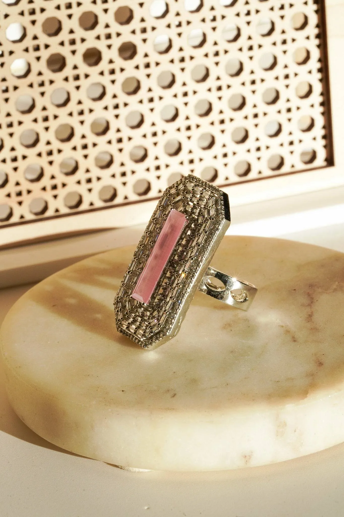 Sona - Elongated Cushion Cut AD Adjustable Ring