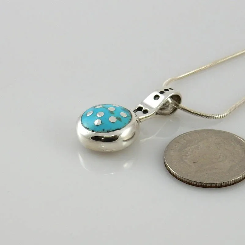 Sterling Silver Blue Turquoise Inlay Pendant