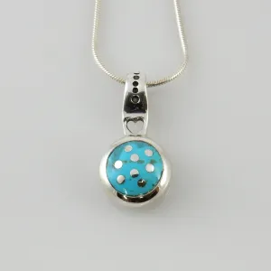 Sterling Silver Blue Turquoise Inlay Pendant