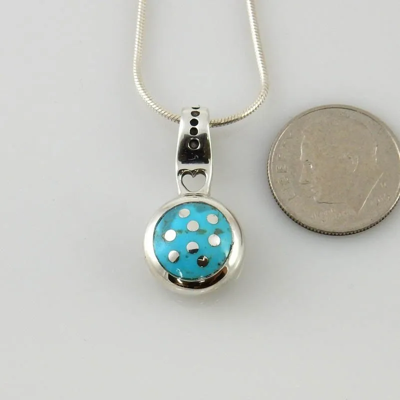 Sterling Silver Blue Turquoise Inlay Pendant