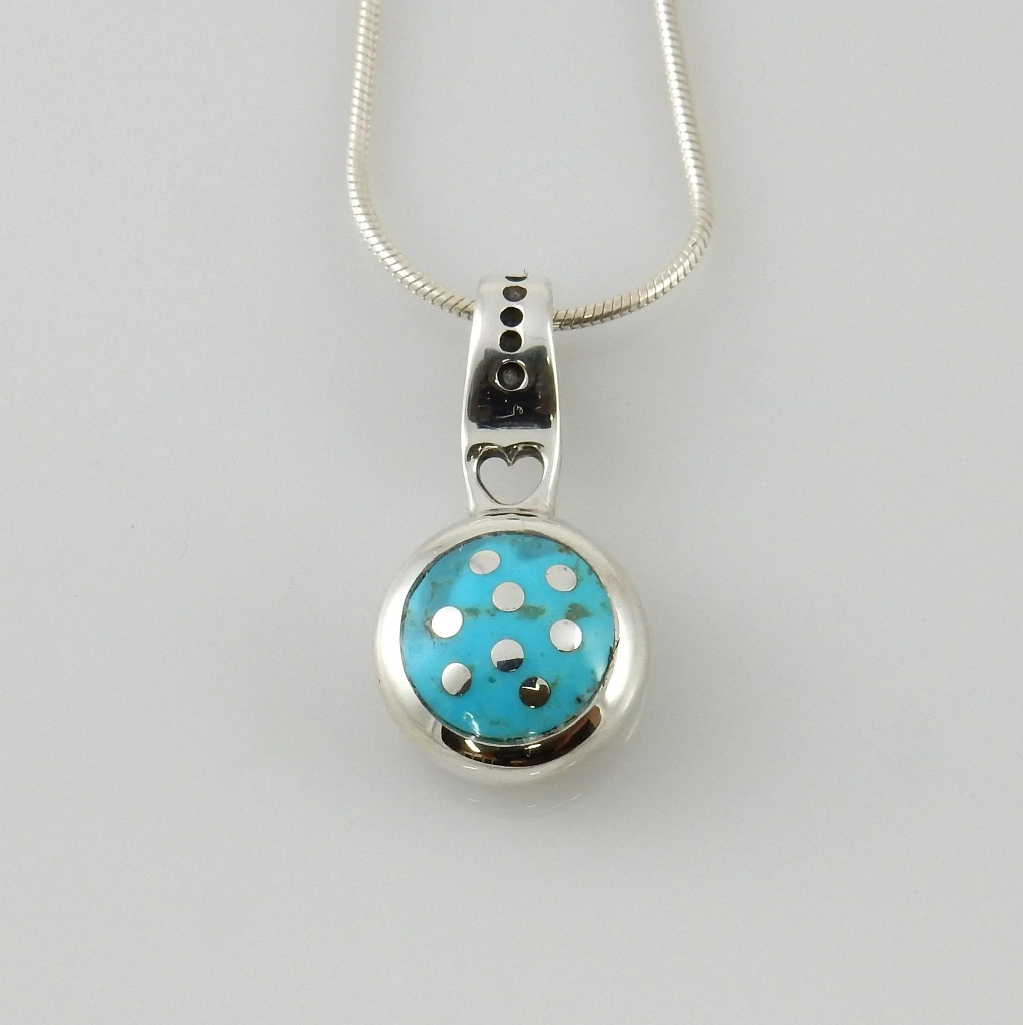 Sterling Silver Blue Turquoise Inlay Pendant