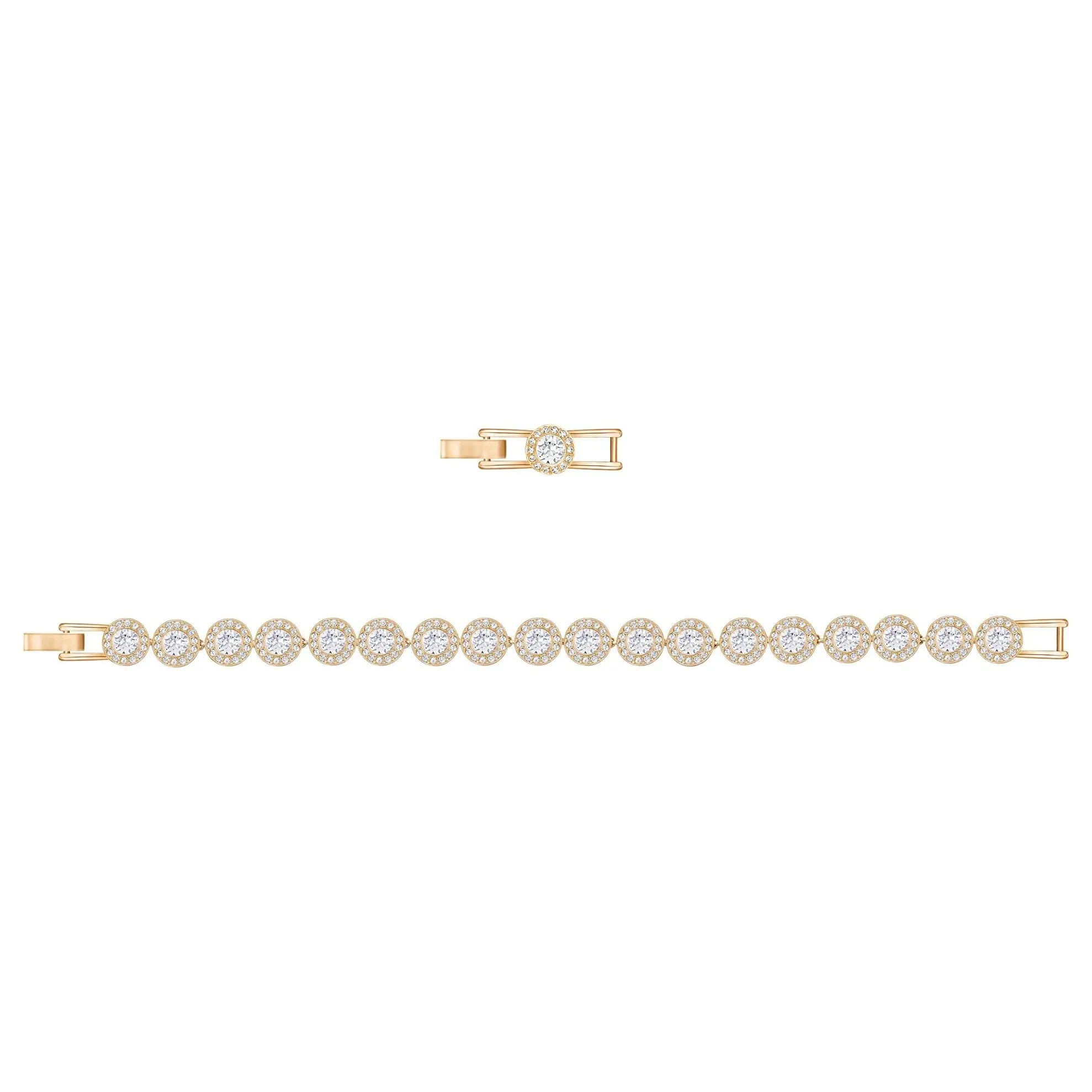 Swarovski Part of the Una Angelic Collection Women's Clear circle-cut Crystals with Matching Crystal Pavé on a Rose-Gold Tone Finish Setting Una Angelic Tennis Bracelet - 5240513
