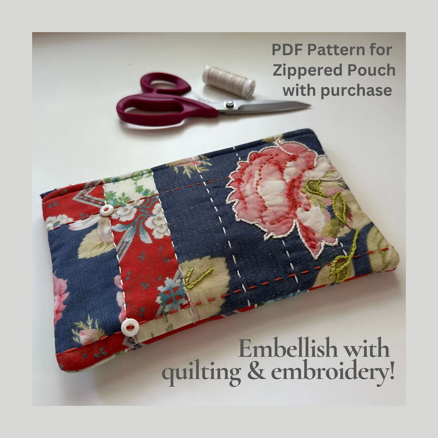 Treasured Threadz™ Roses & Daises Patchwork Panel