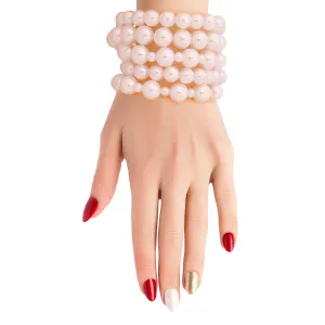 Women's White Faux Pearl Bracelet Se