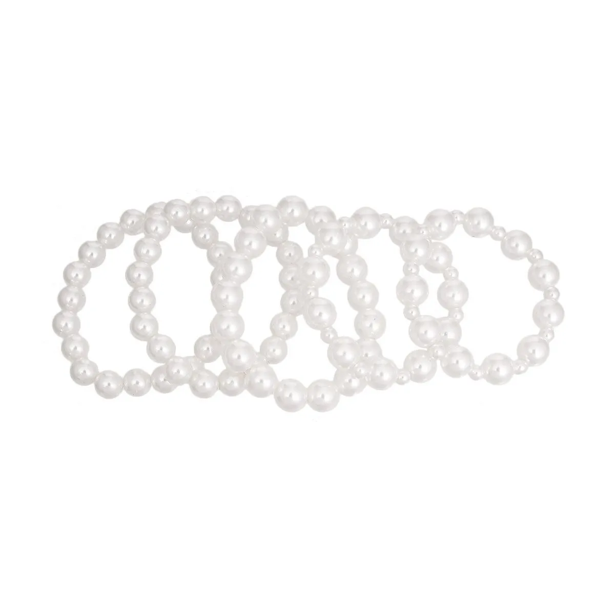 Women's White Faux Pearl Bracelet Se